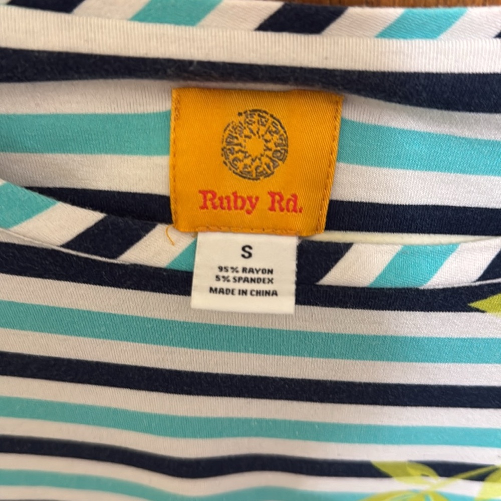 Ruby Rd. ¾ Sleeve Striped Top - Picture 4 of 4